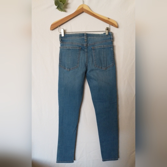Rag & Bone High Waisted High Rise Skinny Blue Denim Jeans Size 25 - Picture 5 of 9